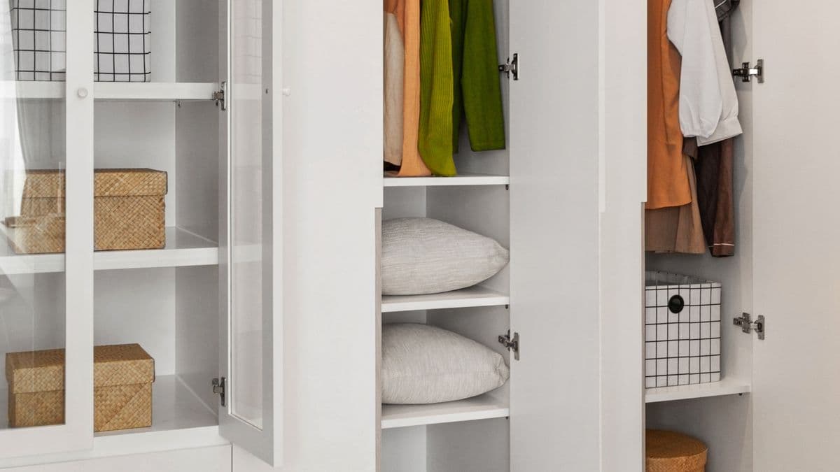A tidy, organized wardrobe